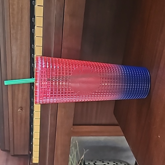 Starbucks Other - Starbucks 2022 Watermelon Pink Purple Gradient Ombre Grid 24oz Venti Tumbler Cup